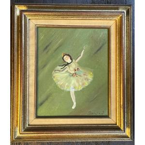 The Star, The Ballerina Or The Dancer On Stage After Degas, Signed J. Bareste