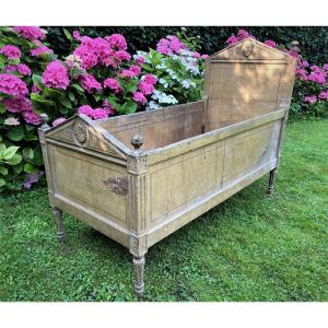 Lit d’enfant de milieu en bois peint d’époque Directoire