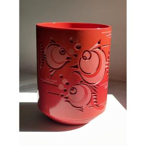 Delatte–jarvil Vase With Round Fish Design, Circa 1930