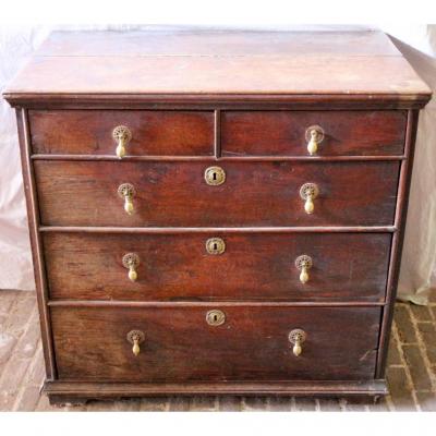 Small English Dresser From The 18th Century In Solid Oak