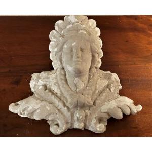 Indian Woman's Head Plasterwork Decoration Element