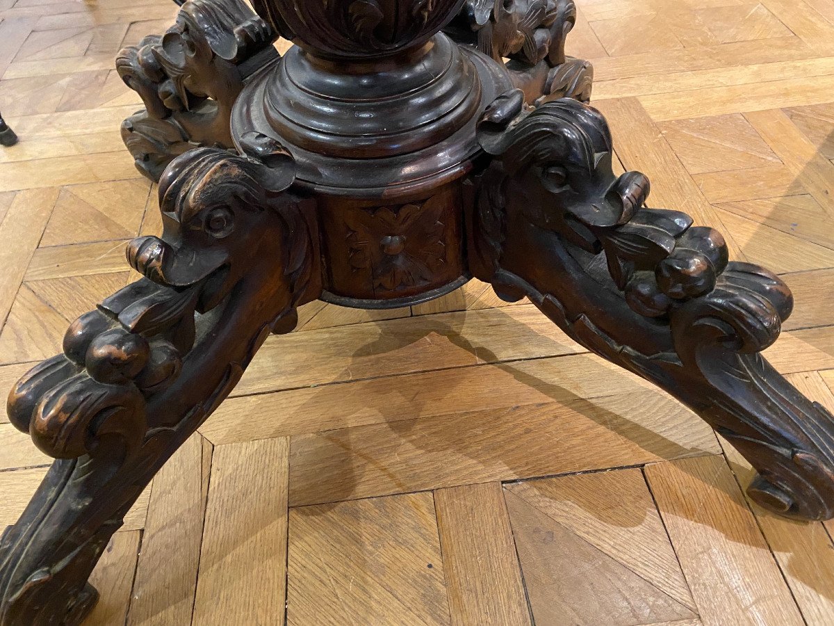Walnut Pedestal Table-photo-2