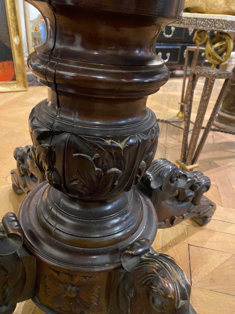 Walnut Pedestal Table-photo-3
