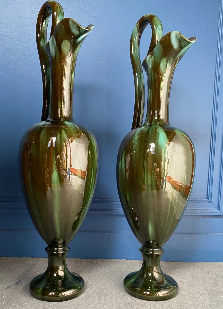 Pair Of Large Vases By Clément Massier-photo-2
