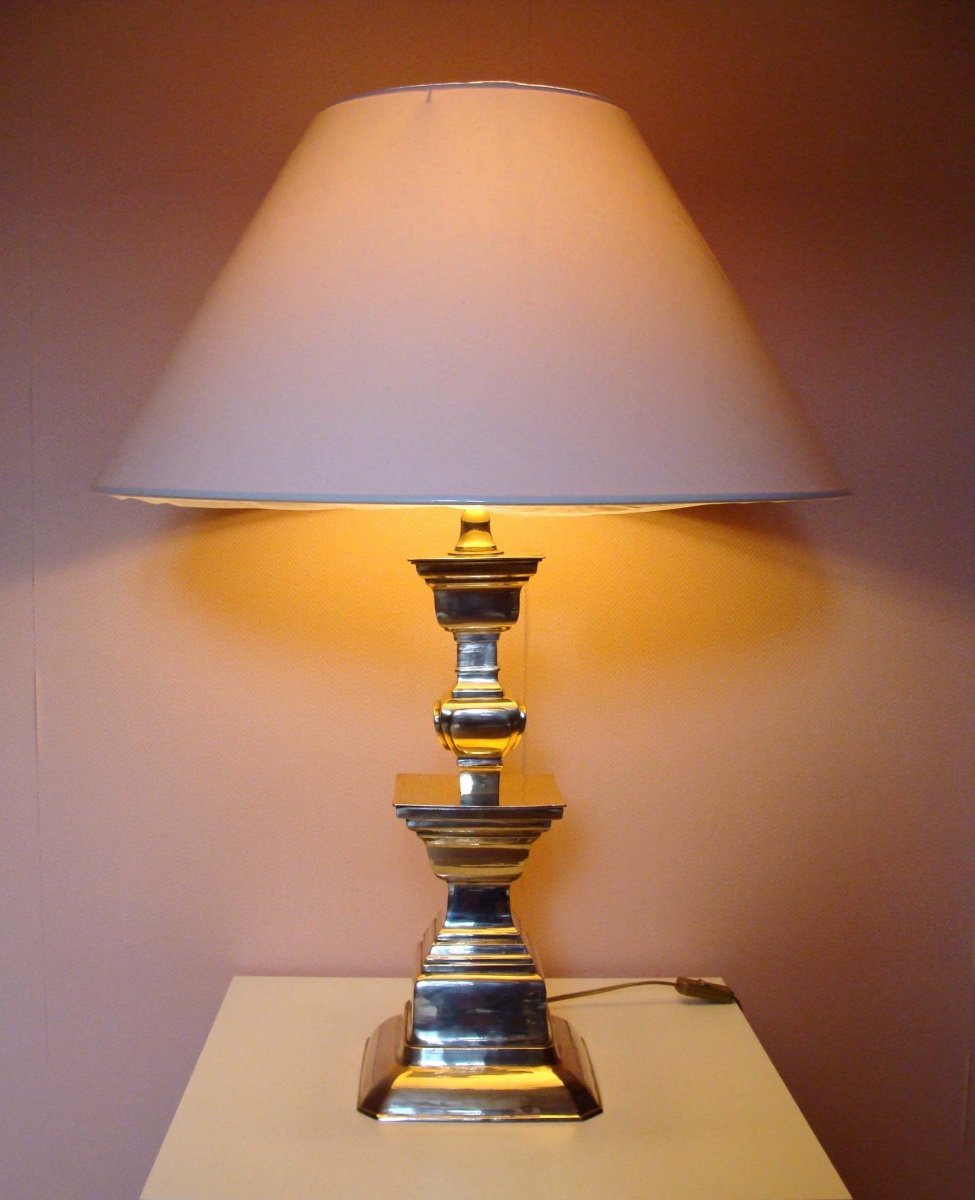 Pair Of Vintage 60s Bronze Lamps-photo-4