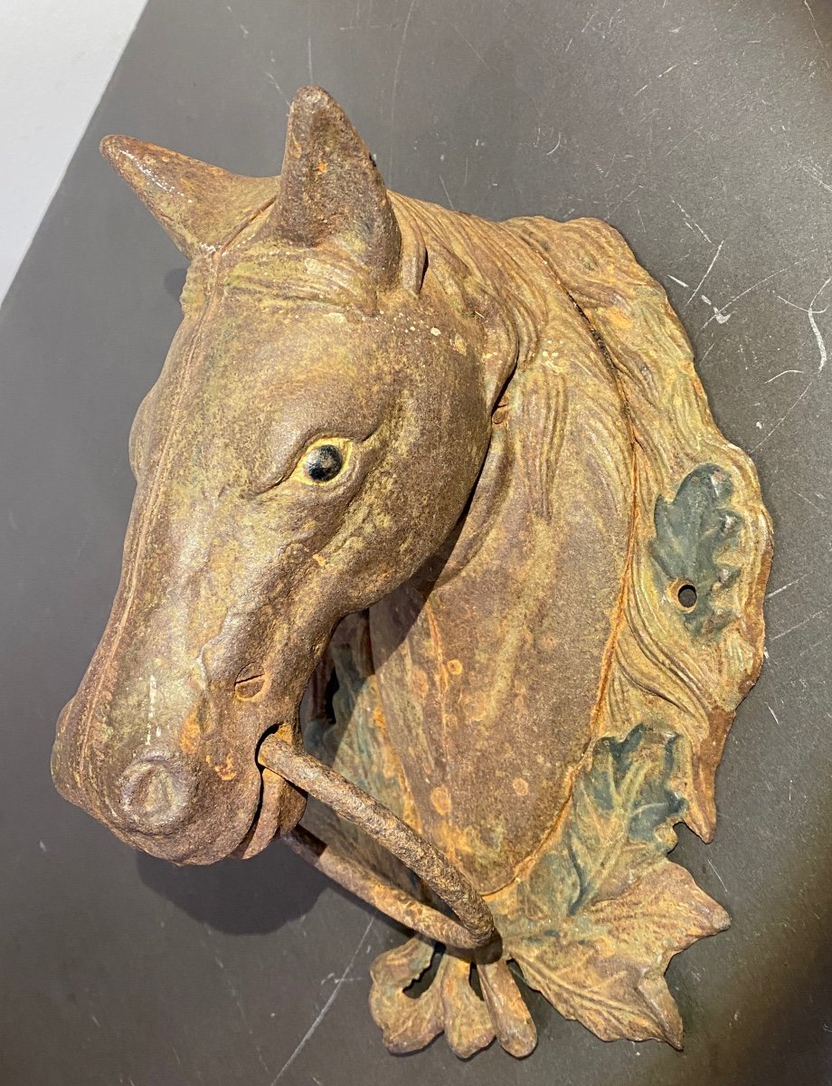 Patère,  Tête De Cheval En Fonte De Fer-photo-1