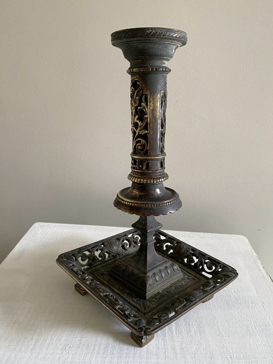 bougeoir oriental en bronze-photo-2