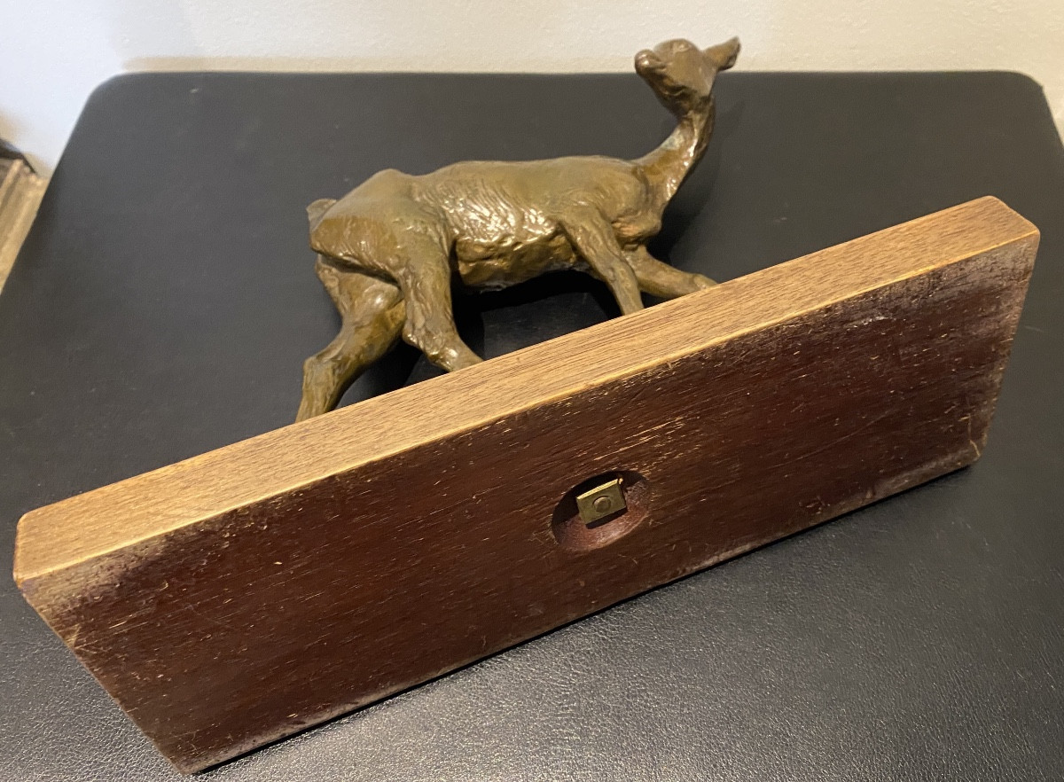 Bronze Animal Sculpture, Doe Signed Ary Bitter-photo-3