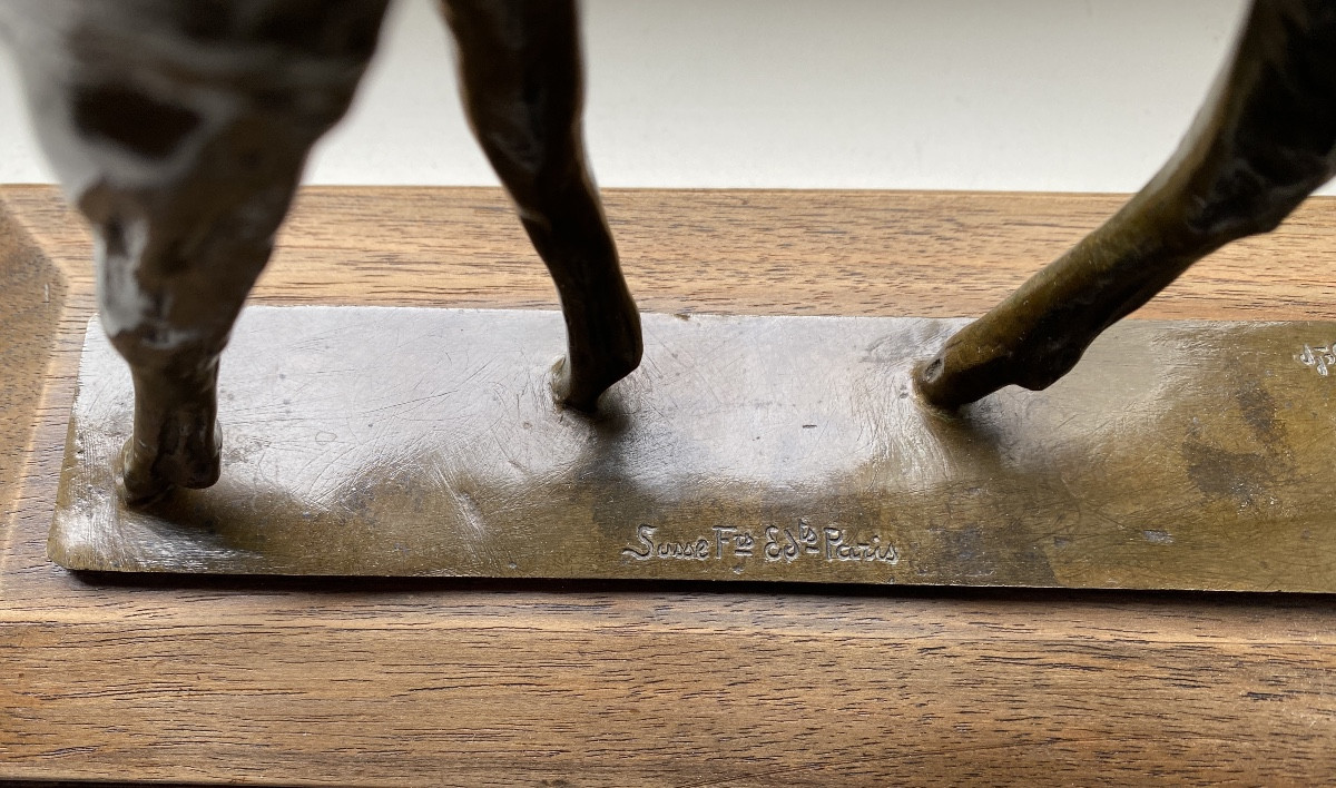 Bronze Animal Sculpture, Doe Signed Ary Bitter-photo-1