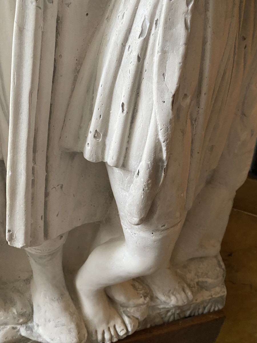 Sculpture, Plaster Cast Of A Scene Of Ancient Chants-photo-3