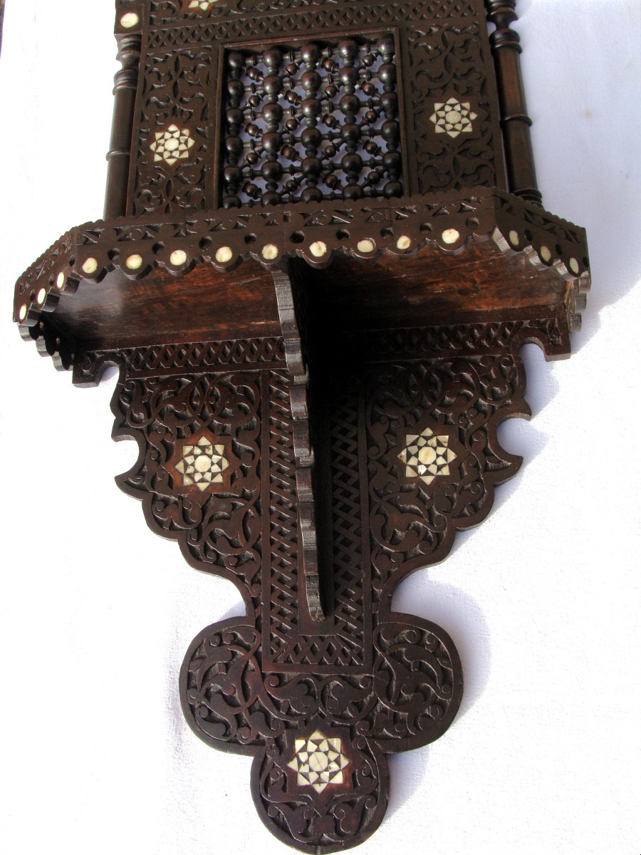 Syrian Carved Wood Turban Holder-photo-4