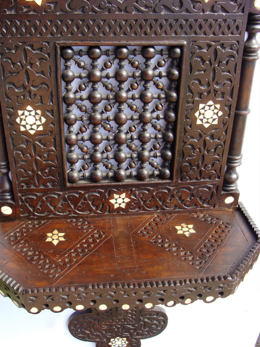 Syrian Carved Wood Turban Holder-photo-1