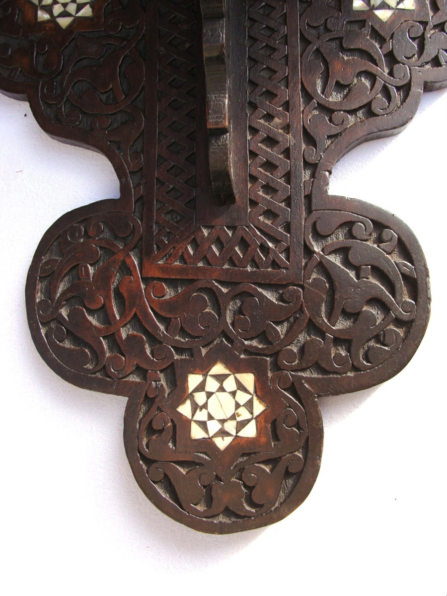 Syrian Carved Wood Turban Holder-photo-2