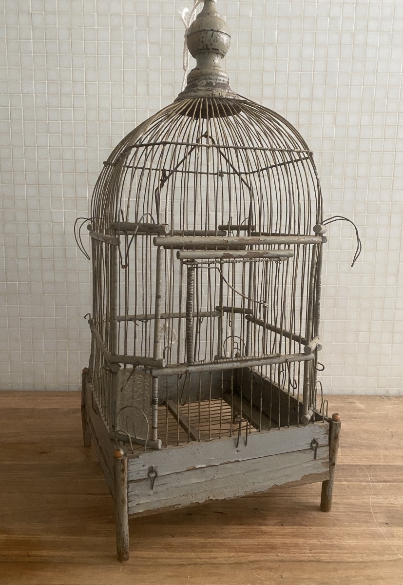 18th-century Wooden And Wire Birdcage-photo-3