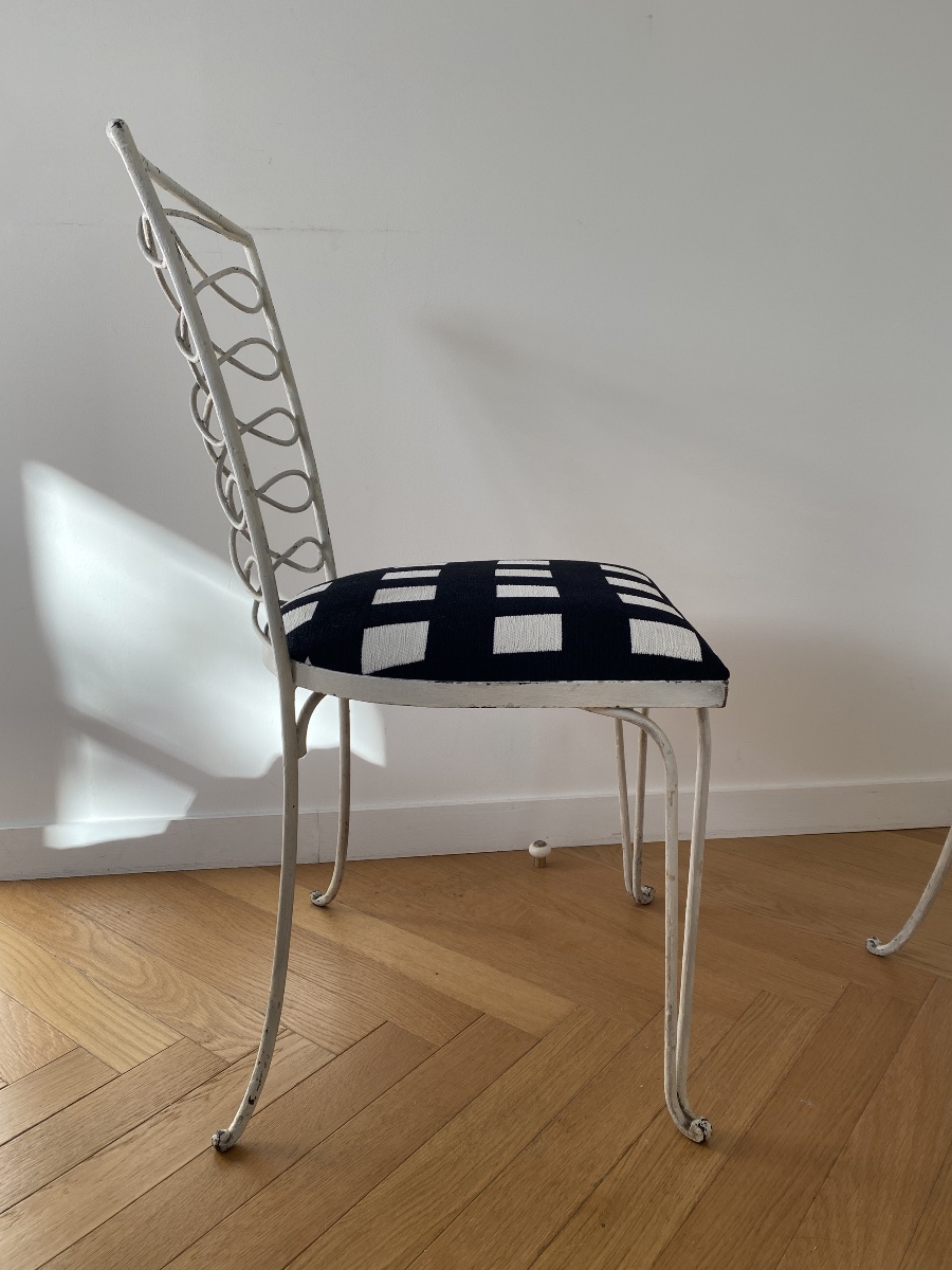 Pair Of Wire-frame Garden Chairs By René Prou (1887–1947)-photo-3
