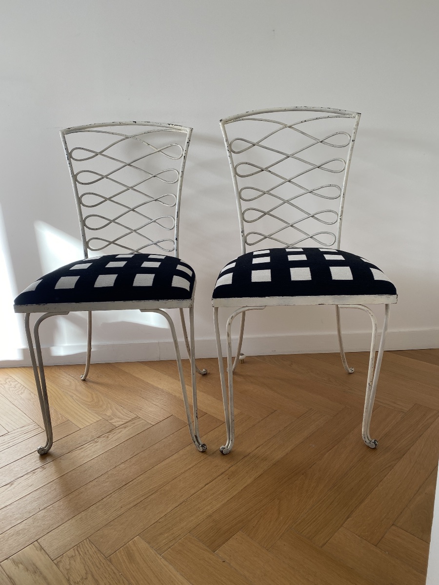 Pair Of Wire-frame Garden Chairs By René Prou (1887–1947)
