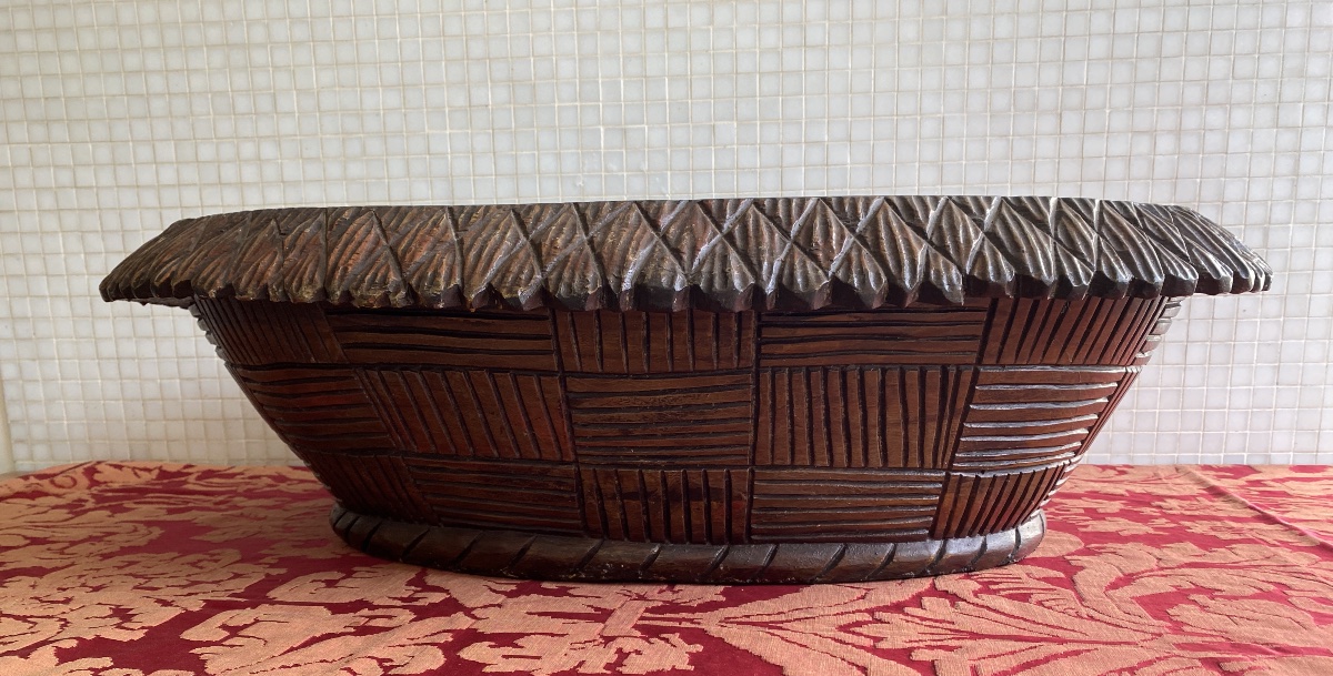Hen On A Wooden Basket, Folk Art Style -photo-2