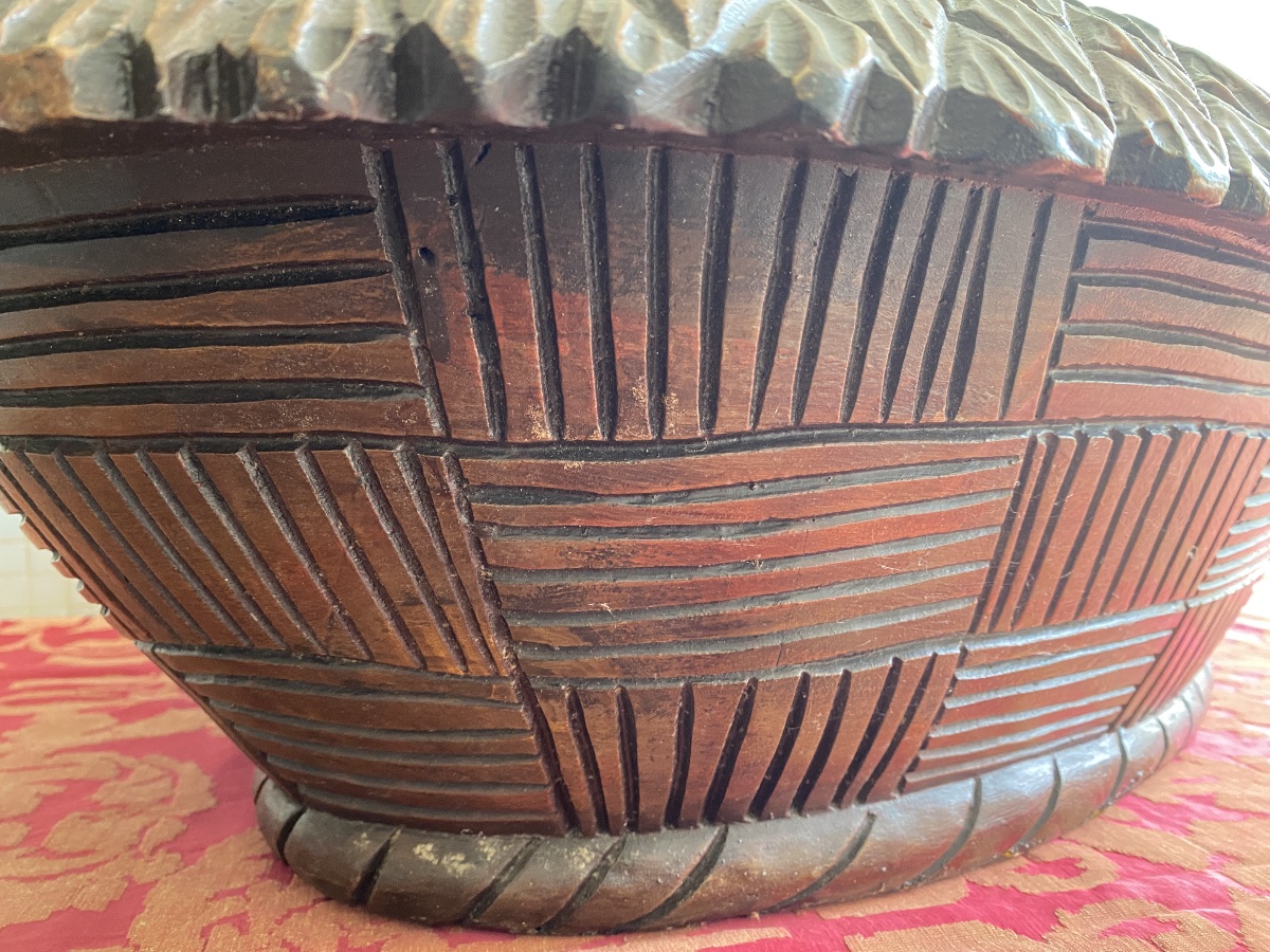 Hen On A Wooden Basket, Folk Art Style -photo-4