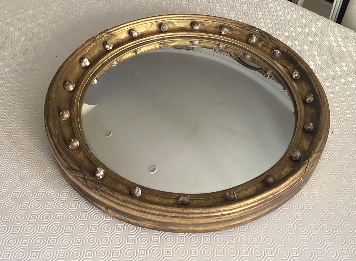 Miroir sorcière, bois doré-photo-2