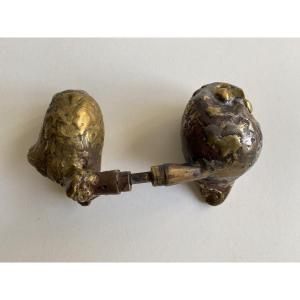 Pair Of Bronze Door Handles By Sculptor René Broissand