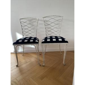 Pair Of Wire-frame Garden Chairs By René Prou (1887–1947)