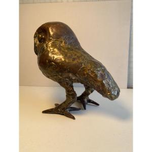 Sculpture animalière en bronze par nRené Broissand La Chouette