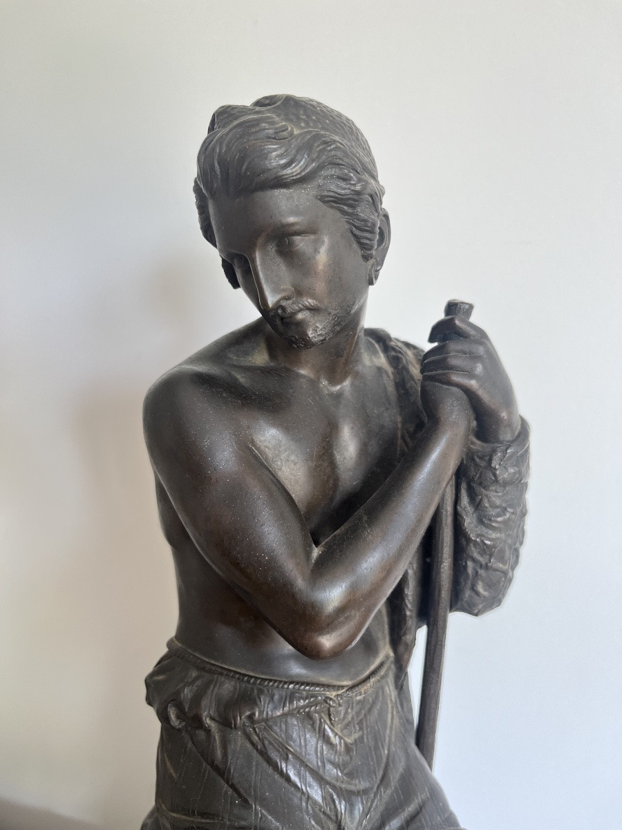 Marie-auguste Martin (1828-1910) - Sculpture “the Neapolitan Shepherd” In Bronze.-photo-2