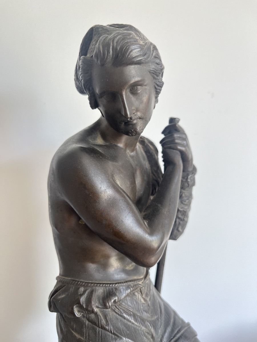 Marie-auguste Martin (1828-1910) - Sculpture “the Neapolitan Shepherd” In Bronze.-photo-4
