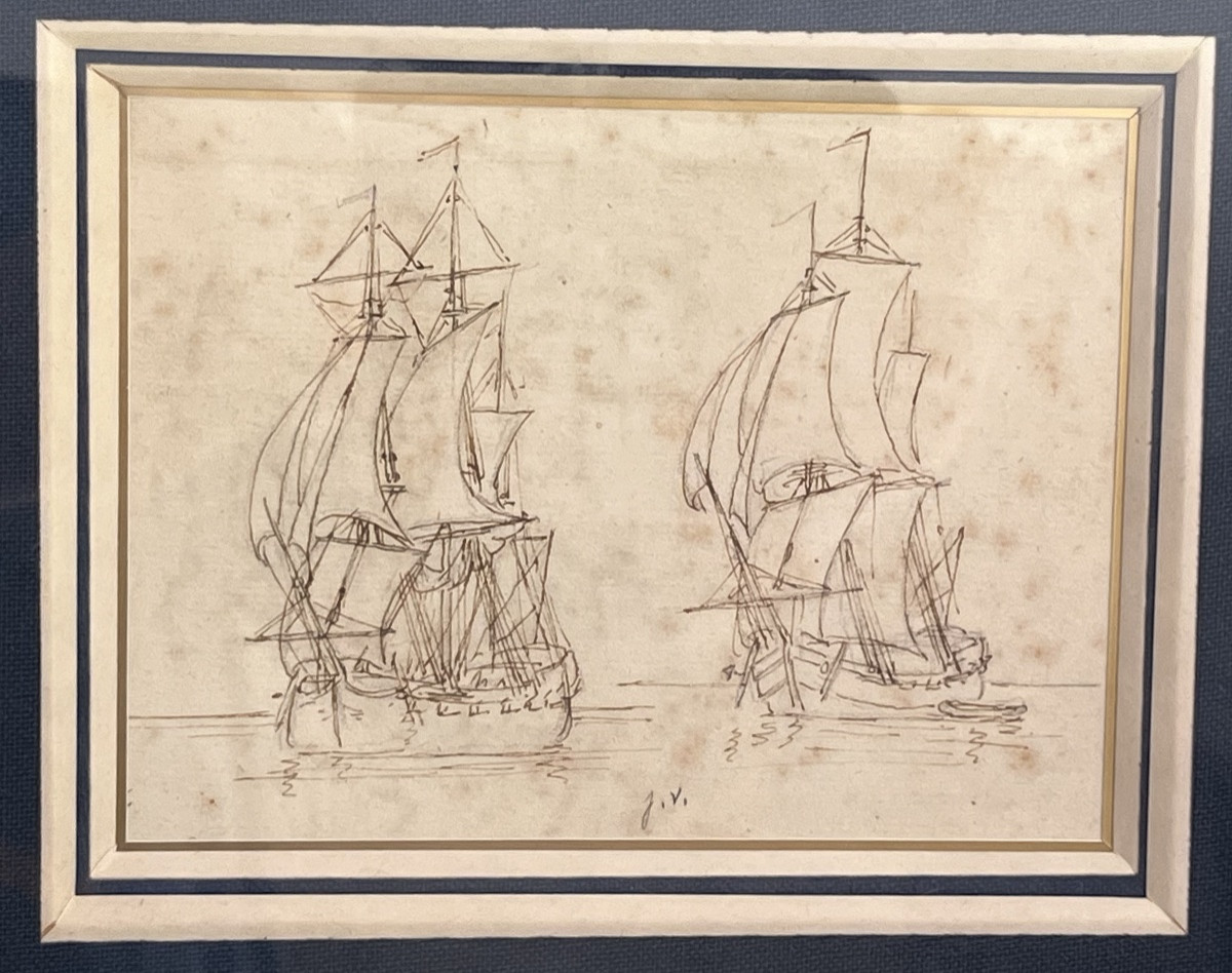 Joseph Vernet (1714-1789) - Ink On Paper “study Of Boats”. -photo-2
