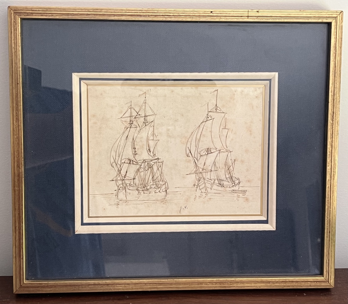 Joseph Vernet (1714-1789) - Ink On Paper “study Of Boats”. 