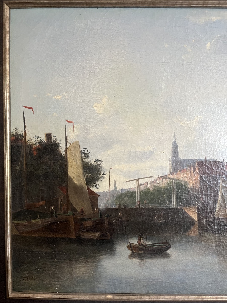 Johannes Frederik HULK (1855-1913) - Importante huile sur toile « Amsterdam ».-photo-2