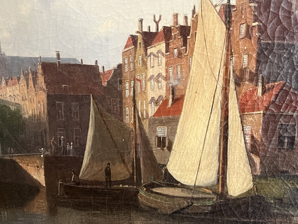Johannes Frederik HULK (1855-1913) - Importante huile sur toile « Amsterdam ».-photo-2