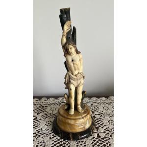 Saint Sebastian In Ivory Carved In The Round, Goa 17th Century.