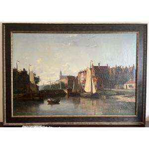 Johannes Frederik HULK (1855-1913) - Importante huile sur toile « Amsterdam ».