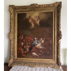 La Nativité, huile sur toile du début du XVIIIème siècle.