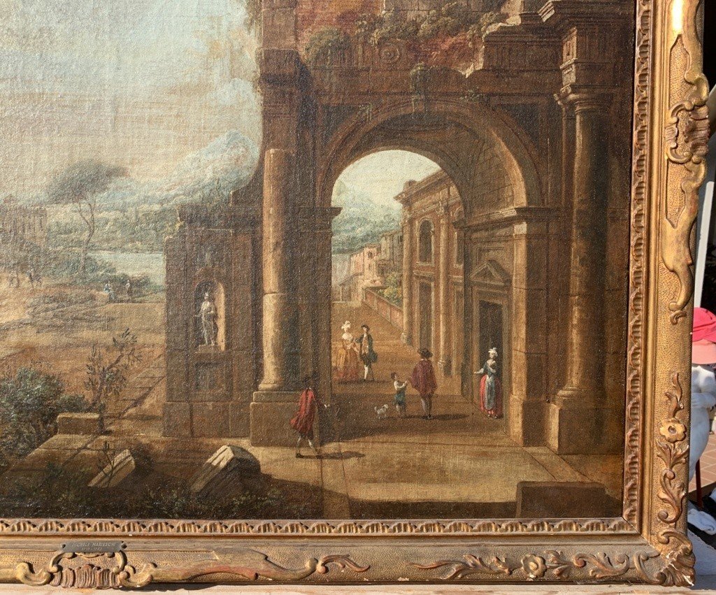 Francesco Battaglioli (modène 1710 Ca. - Venise Après 1796) - Caprice Architectural.-photo-3