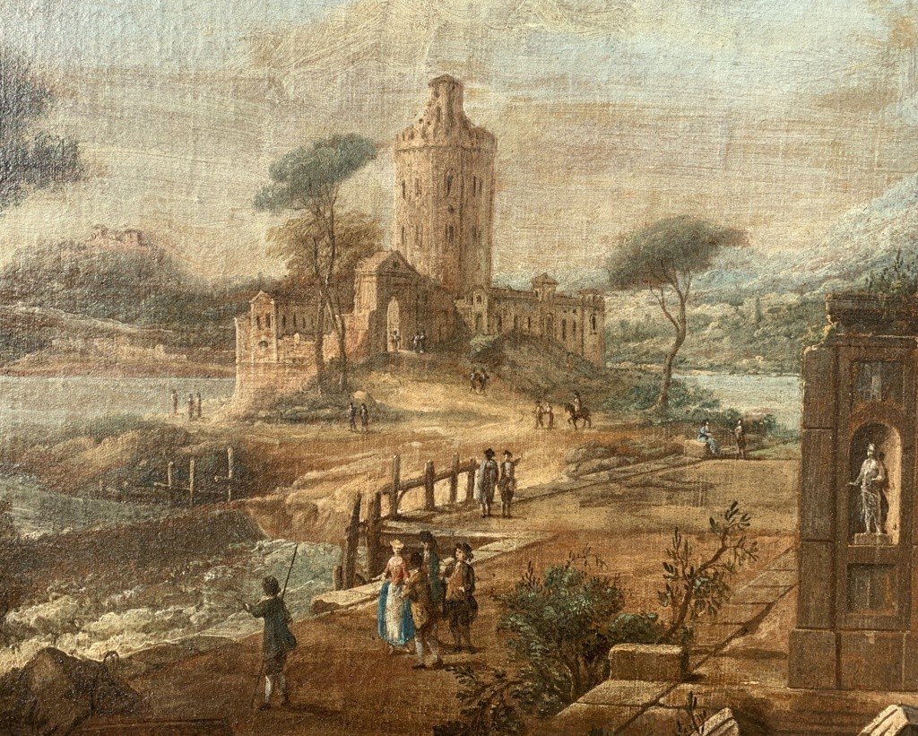 Francesco Battaglioli (modène 1710 Ca. - Venise Après 1796) - Caprice Architectural.-photo-4