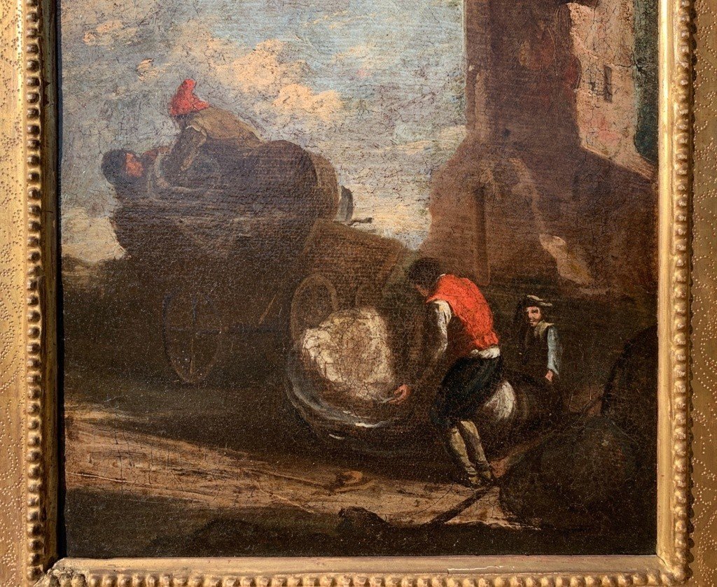 Peintre Romain (xviiie Siècle) - Paysage Aux Voyageurs.-photo-3