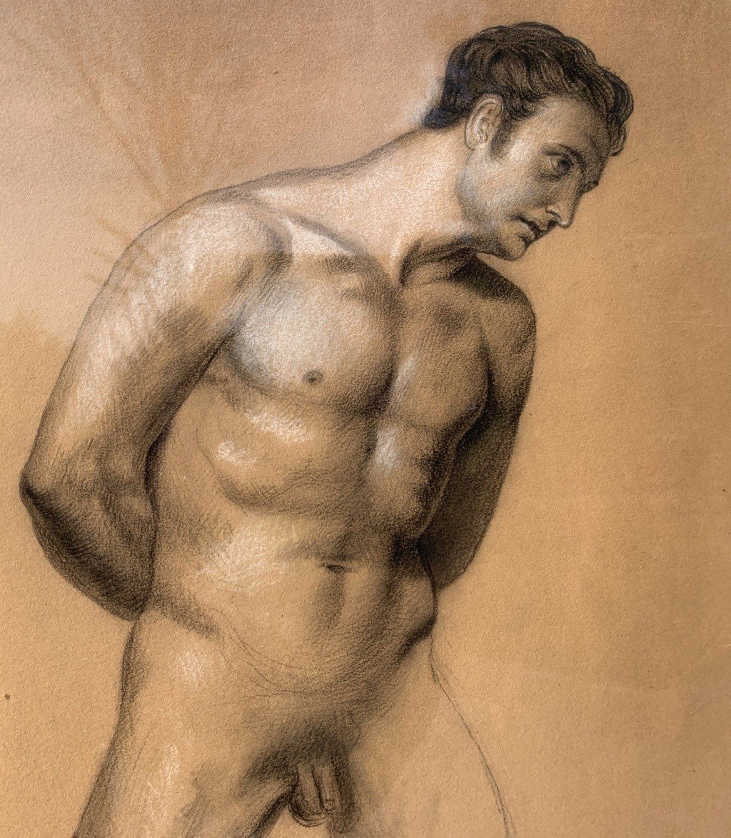 Peintre Italien (19e-20e Siècle) - Nu Masculin Académique.-photo-1