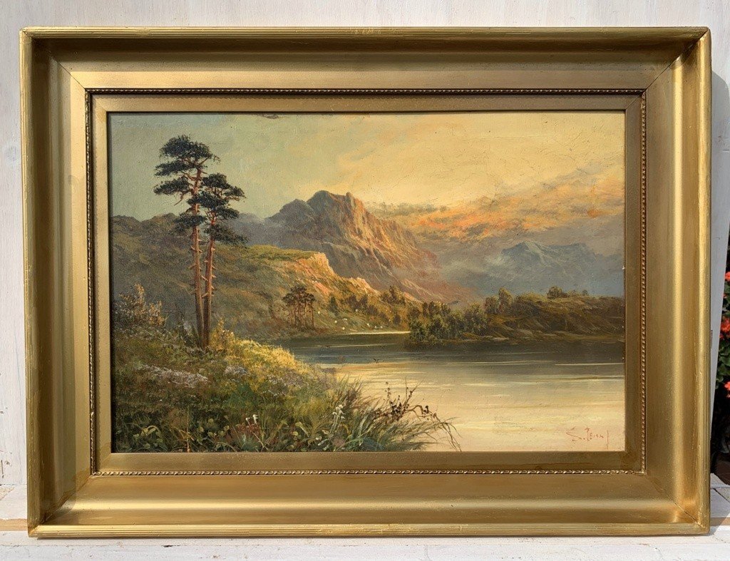 Peintre Européen (fin XIXe Siècle) - Paysage De Montagne Avec Rivière.-photo-2