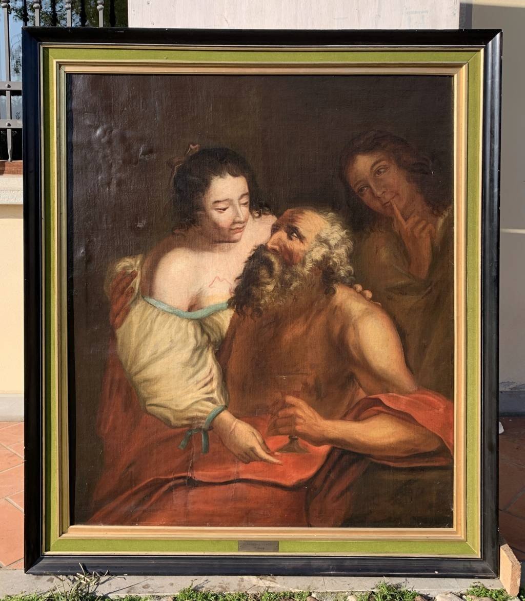 Maître Génois (xviie Siècle) - Loth Et Ses Filles.-photo-2