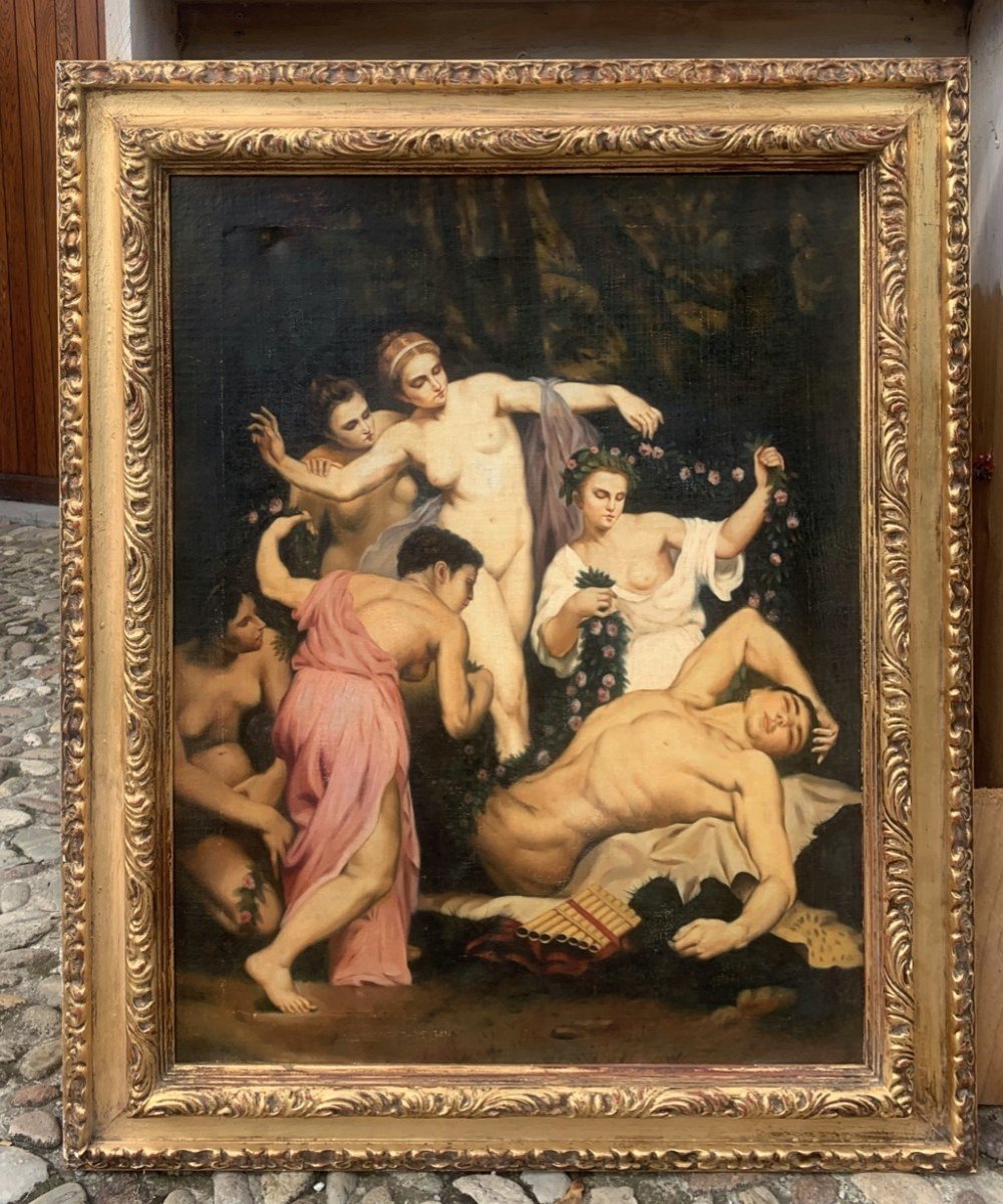 Suiveur d'émile Bin (paris 1825 - Marly-la-ville 1897) - Le Sommeil De Pan.-photo-2