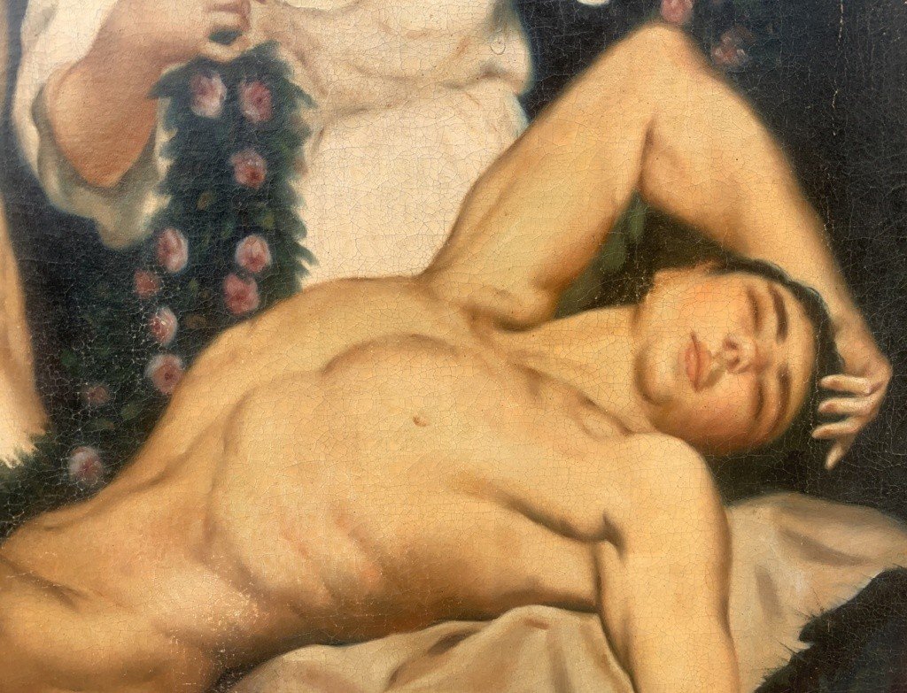 Suiveur d'émile Bin (paris 1825 - Marly-la-ville 1897) - Le Sommeil De Pan.-photo-4