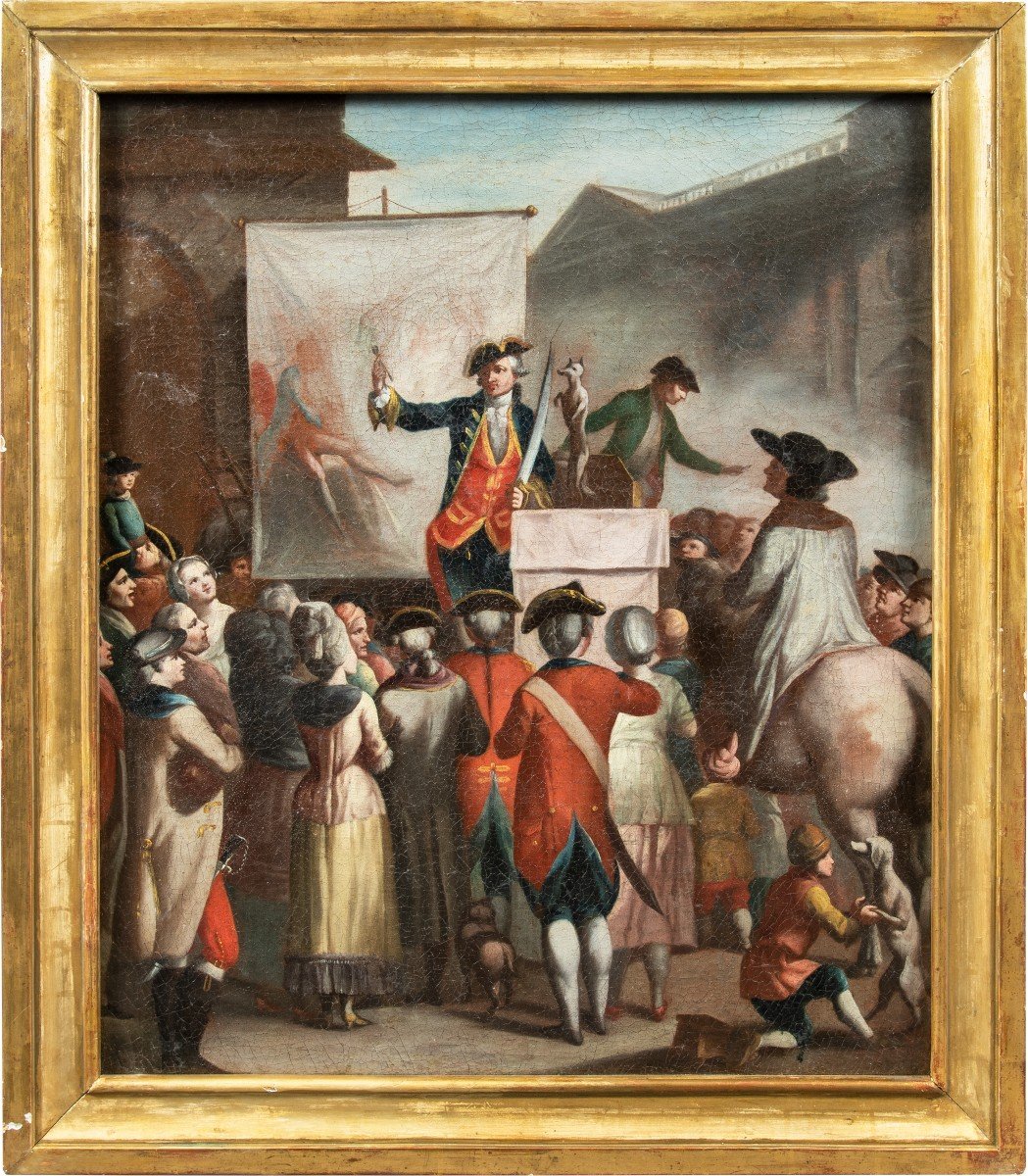 Peintre Italien (xviie Siècle) - Théâtre De Rue.