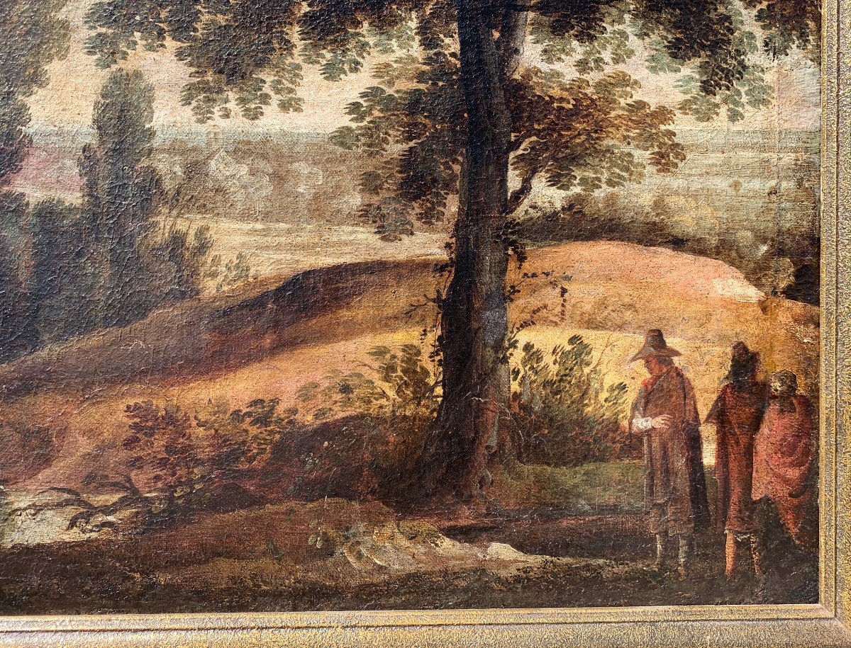 Maître Flamand (xviie Siècle) - Paysage Fluvial Avec Personnages.-photo-3