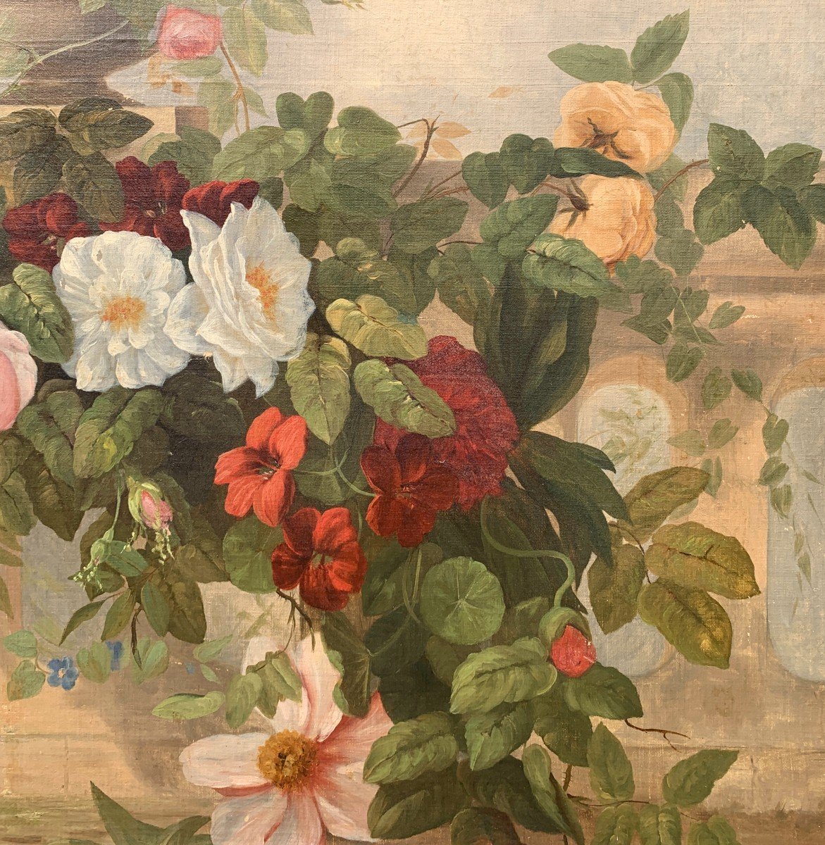 Italian Painter (19th-20th Century) - Still Life Of Flowers.-photo-3