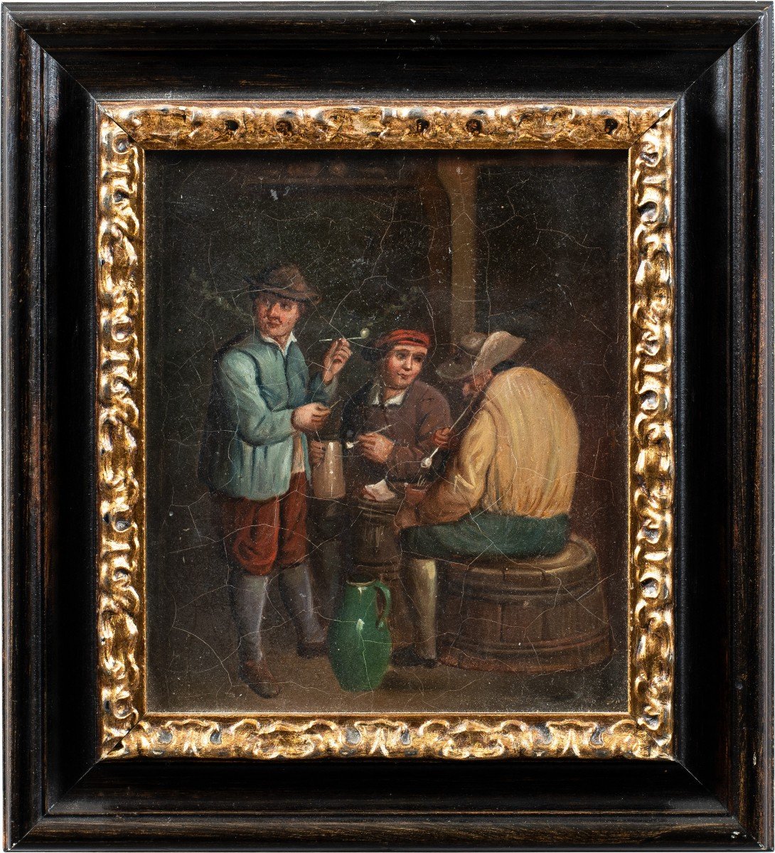 Peintre Hollandais (19e Siècle) – Fumeurs à l'Auberge.-photo-3