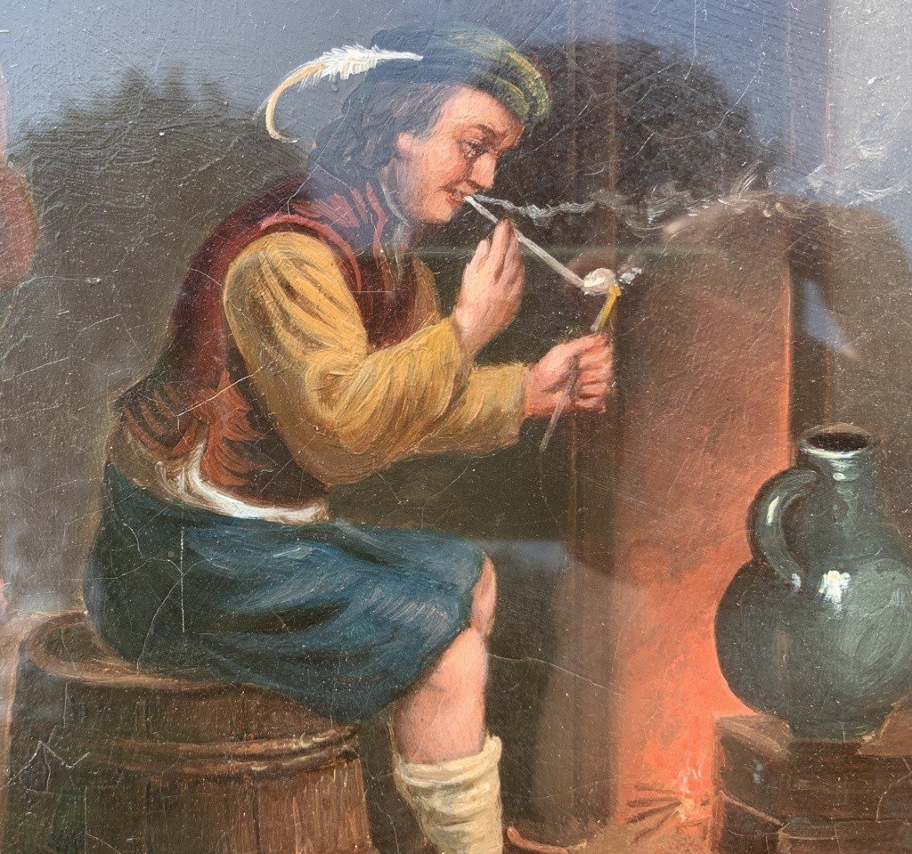 Peintre Hollandais (19e Siècle) – Fumeurs à l'Auberge.-photo-4