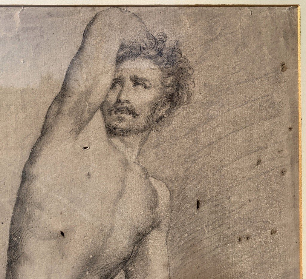 Peintre Italien (19e-20e Siècle) - Nu Masculin Académique.-photo-4