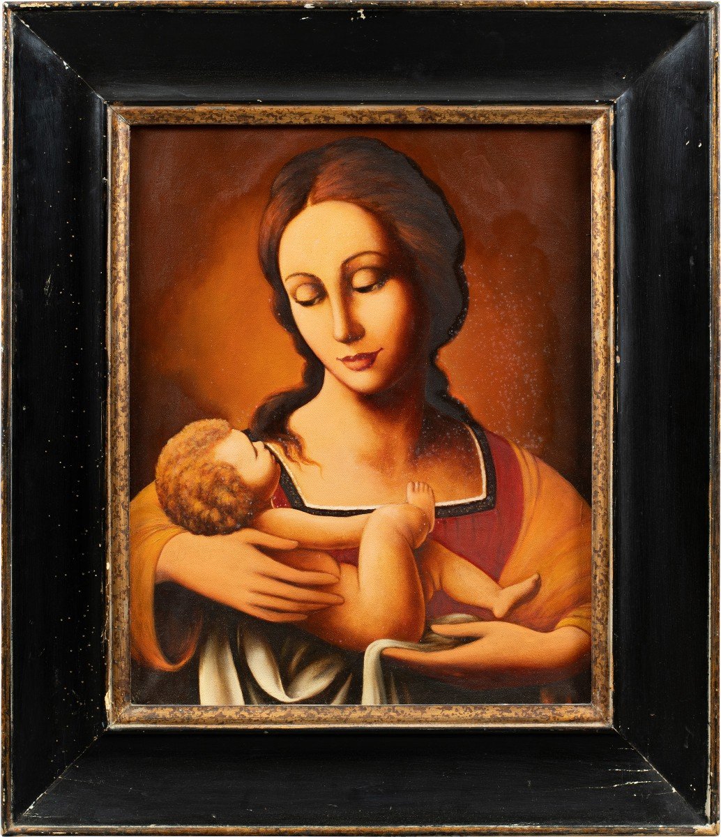 Italian Painter (19th-20th Century) - Madonna With Child.